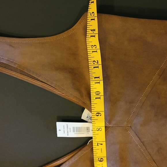 NWT Aritzia Wilfred Free Jones Dress | Dark Camel Faux Suede | Size 4 - Picture 11 of 15